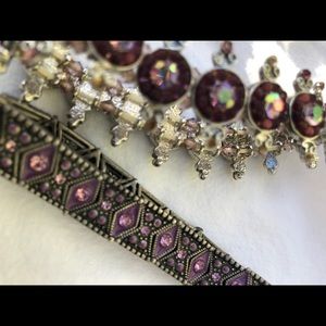 Set of three purple bracelets